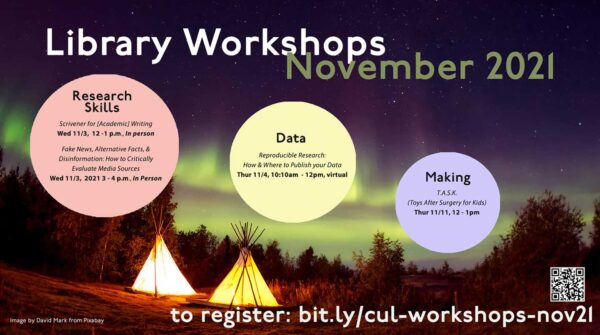 Library Workshops November 2021