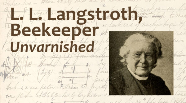 Phototgraph of Langstroth, with text: L. L. Langstroth, Beekeeper Unvarnished